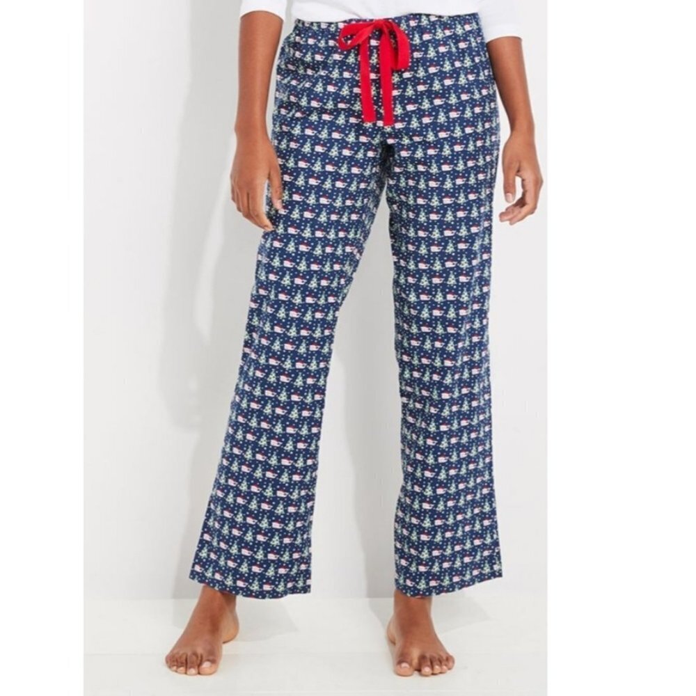 New Vineyard Vines Cotton Printed Lounge Pant‎ Holiday Christmas Whales Size M